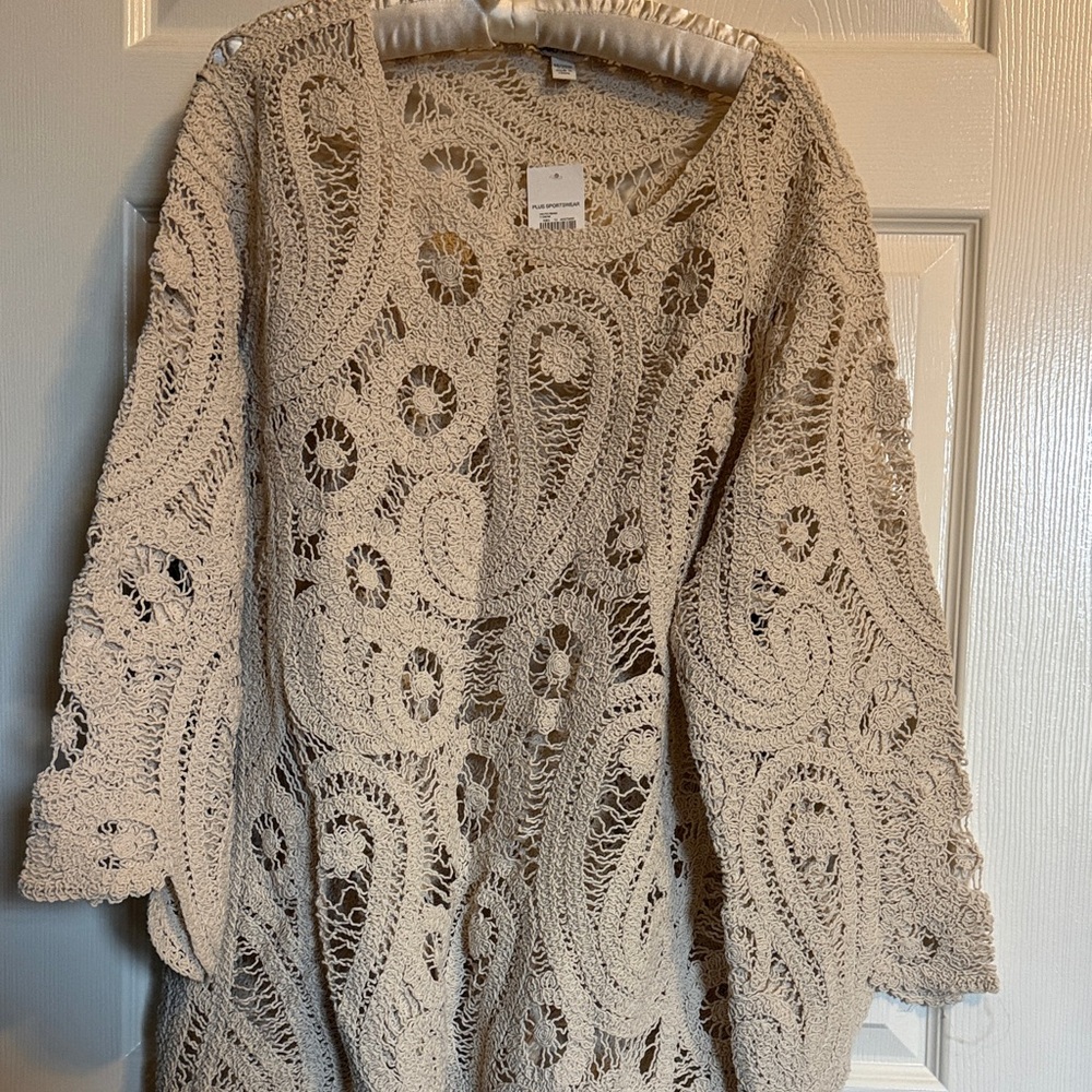 Cato Cream Crochet Sweater